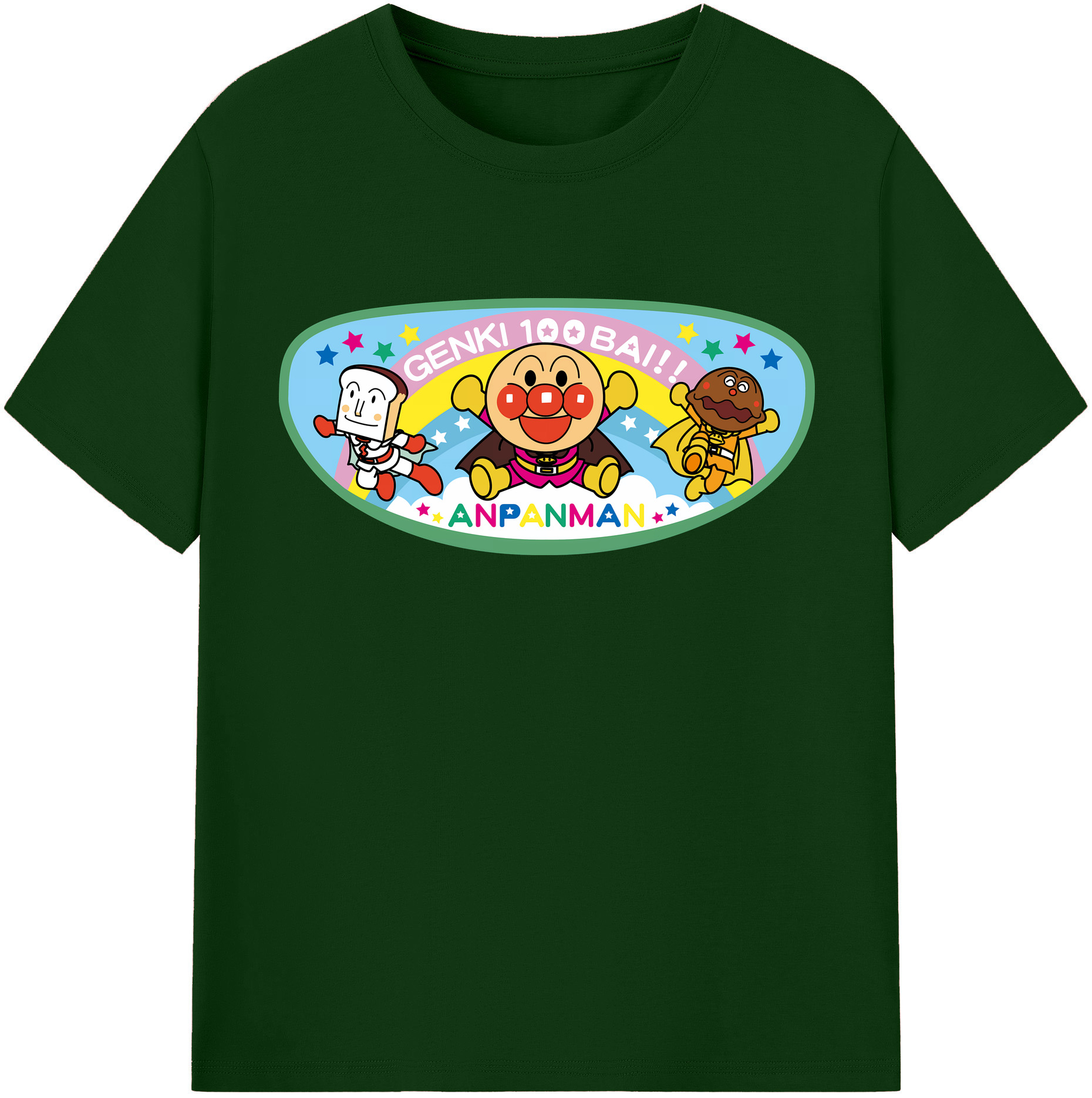 （画像用） アンパンマン Anpanman 綿100％半袖Tシャツ（フロントプリント）